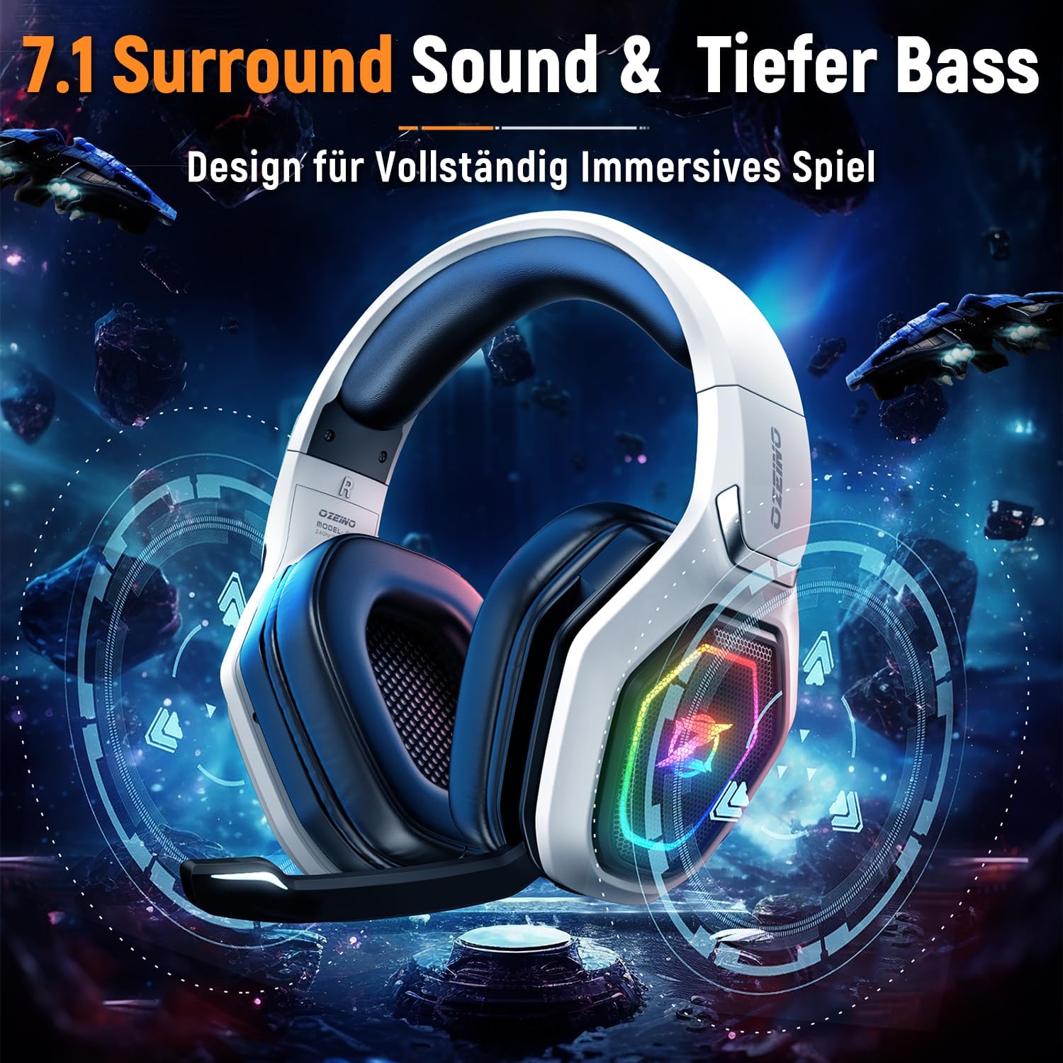 Ozeino OW810 Gaming Headset – Detailansicht der stabilen Gelenke und der wertigen Verarbeitung