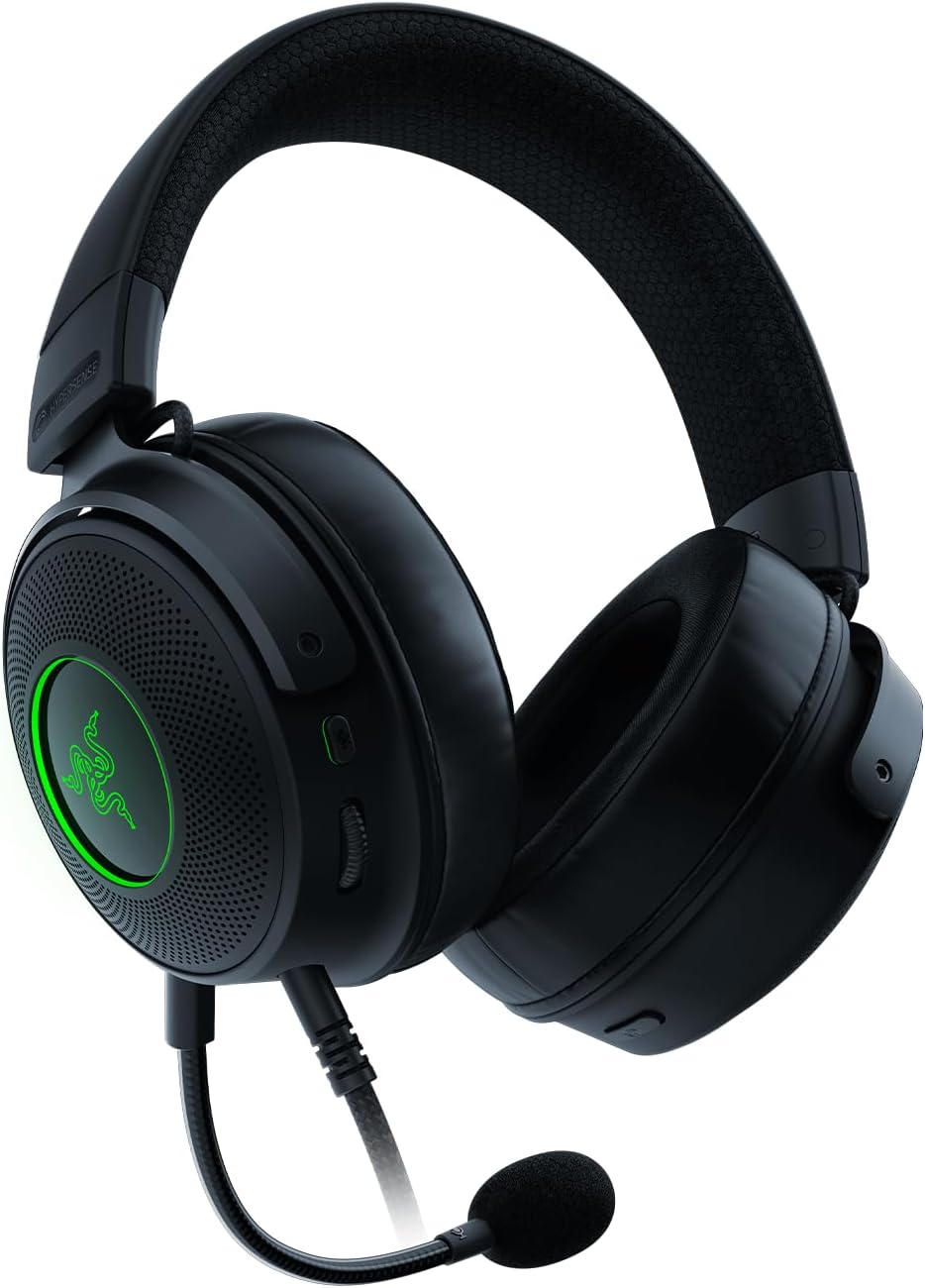 Razer Kraken V3 HyperSense Seitenansicht mit Razer Chroma RGB