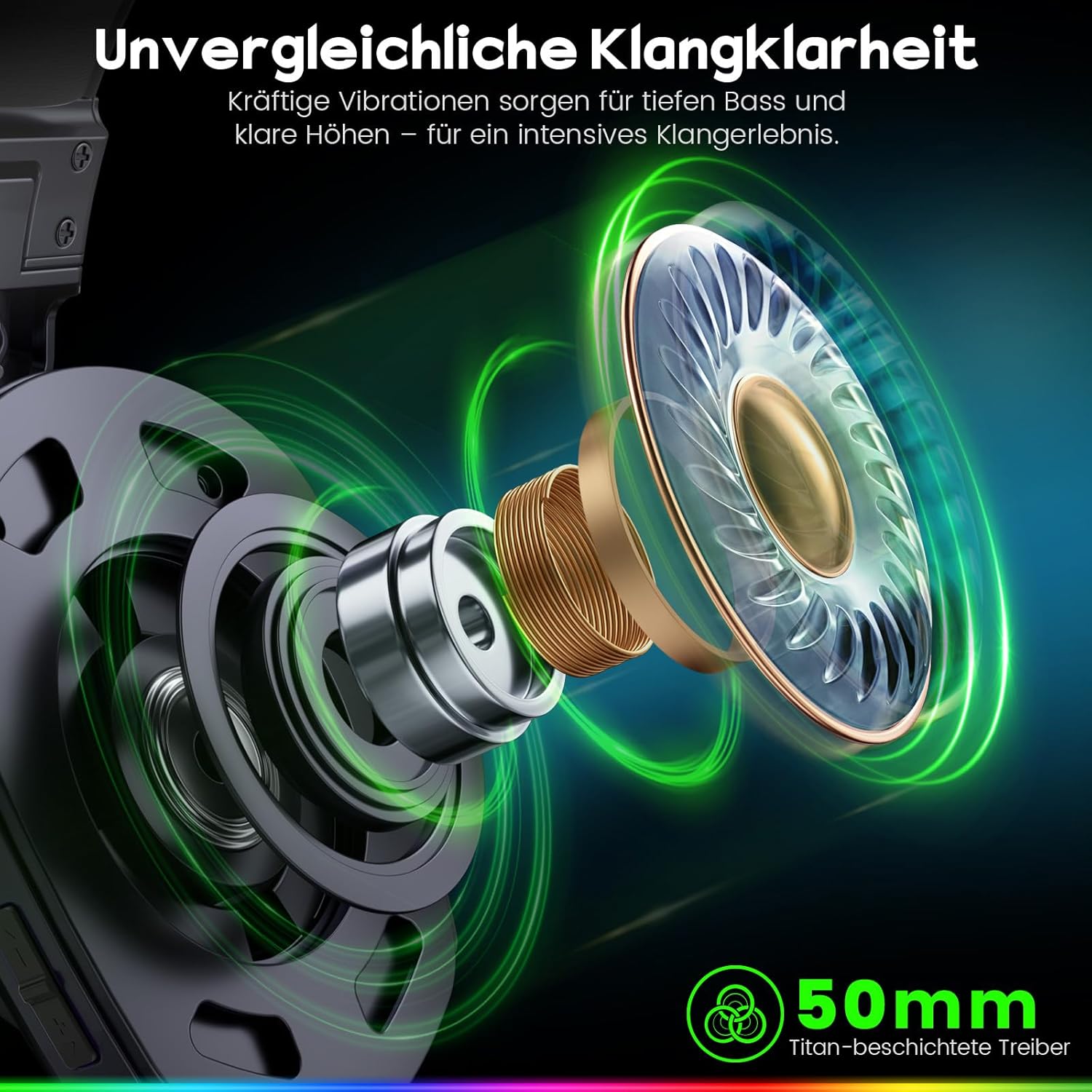 WESEARY WG1 Wireless – Detailaufnahme des ENC-Mikrofons zur Unterdrückung von Umgebungsgeräuschen