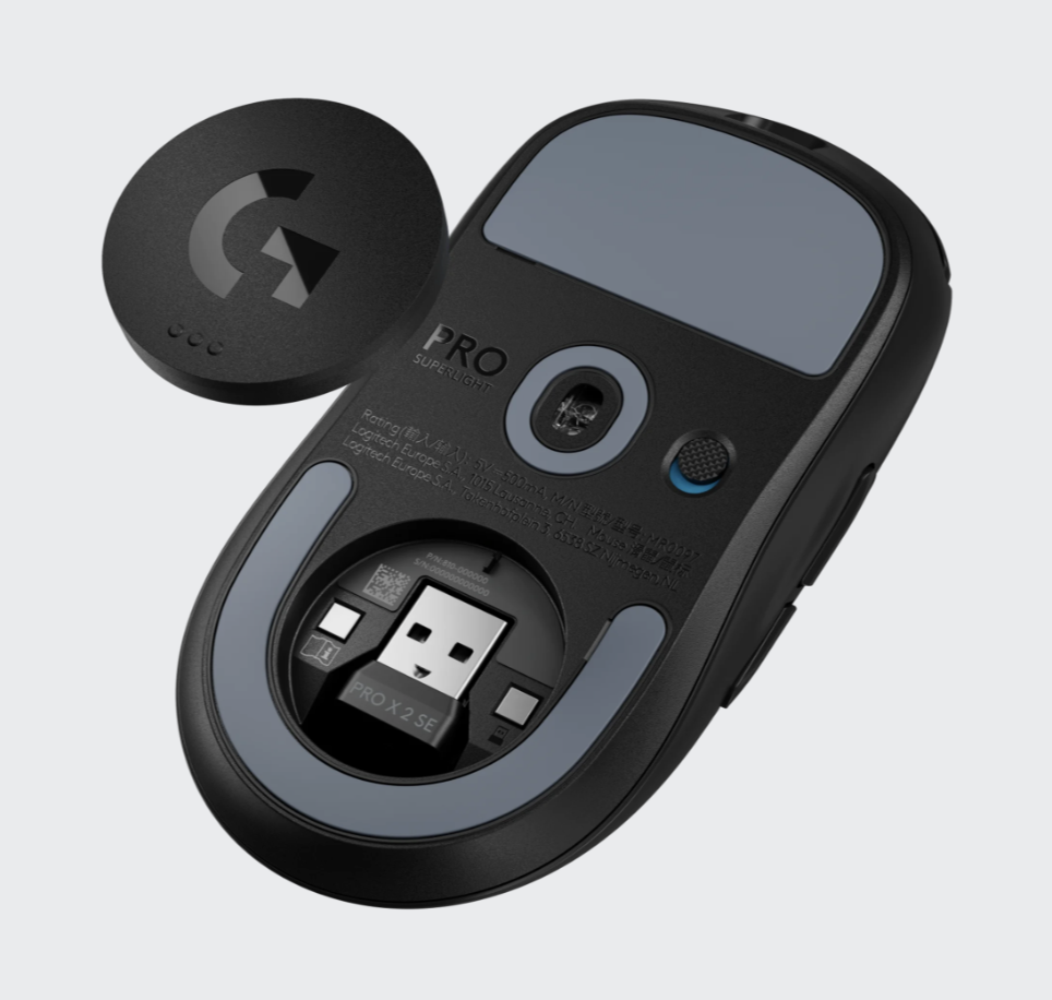 Logitech Superlight 2 Seitenansicht - kabellose Gaming Maus ab 70€