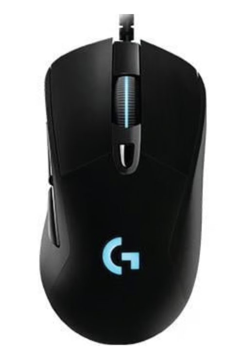 Logitech G403 HERO Gaming Maus schwarz Frontansicht – Gaming Mäuse 30 bis 70 Euro Allrounder