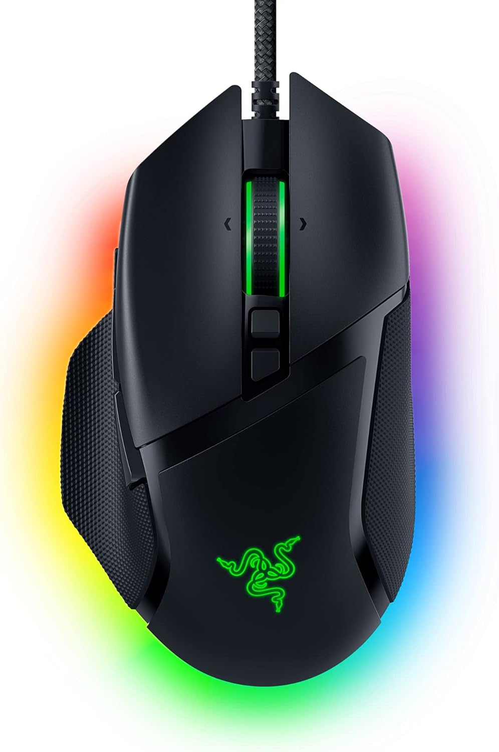 Razer Basilisk V3 Gaming Maus schwarz Frontansicht – Gaming Maus 30 bis 70 Euro mit HyperScroll