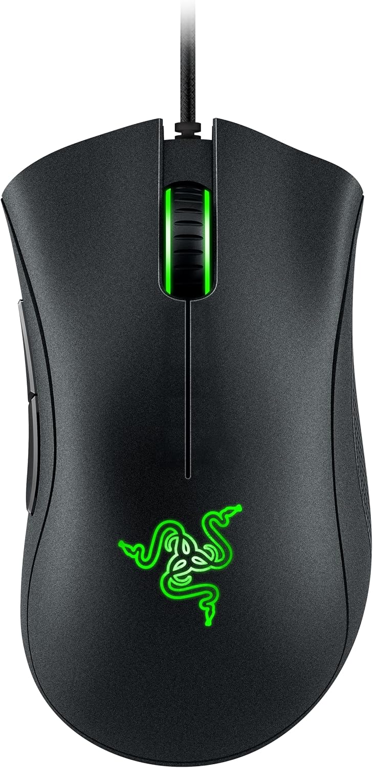Razer DeathAdder Essential Gaming Maus schwarz Frontansicht – günstige Gaming Maus unter 30€