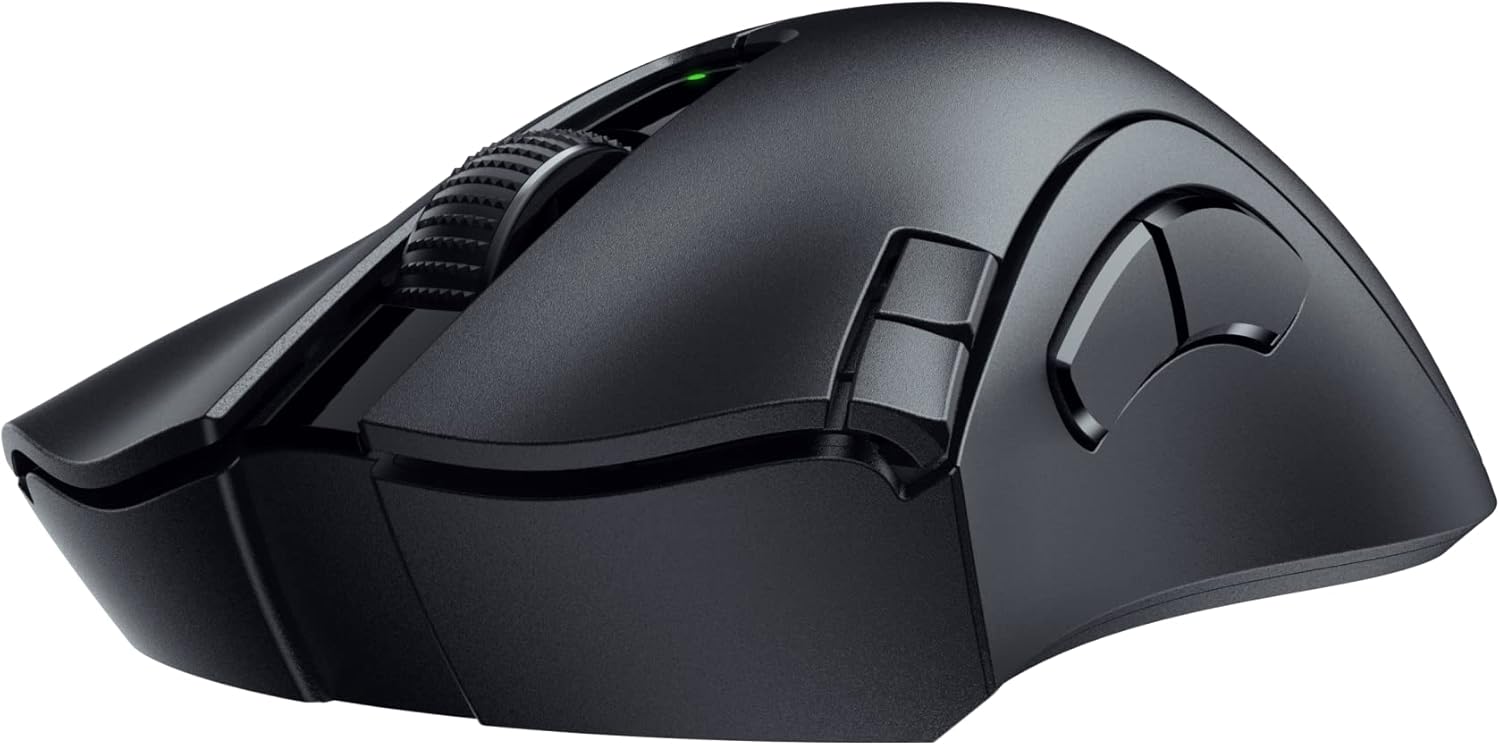 Razer DeathAdder V2 X HyperSpeed Seitenansicht – kabellose Gaming Maus bis 70€ 240h Akku