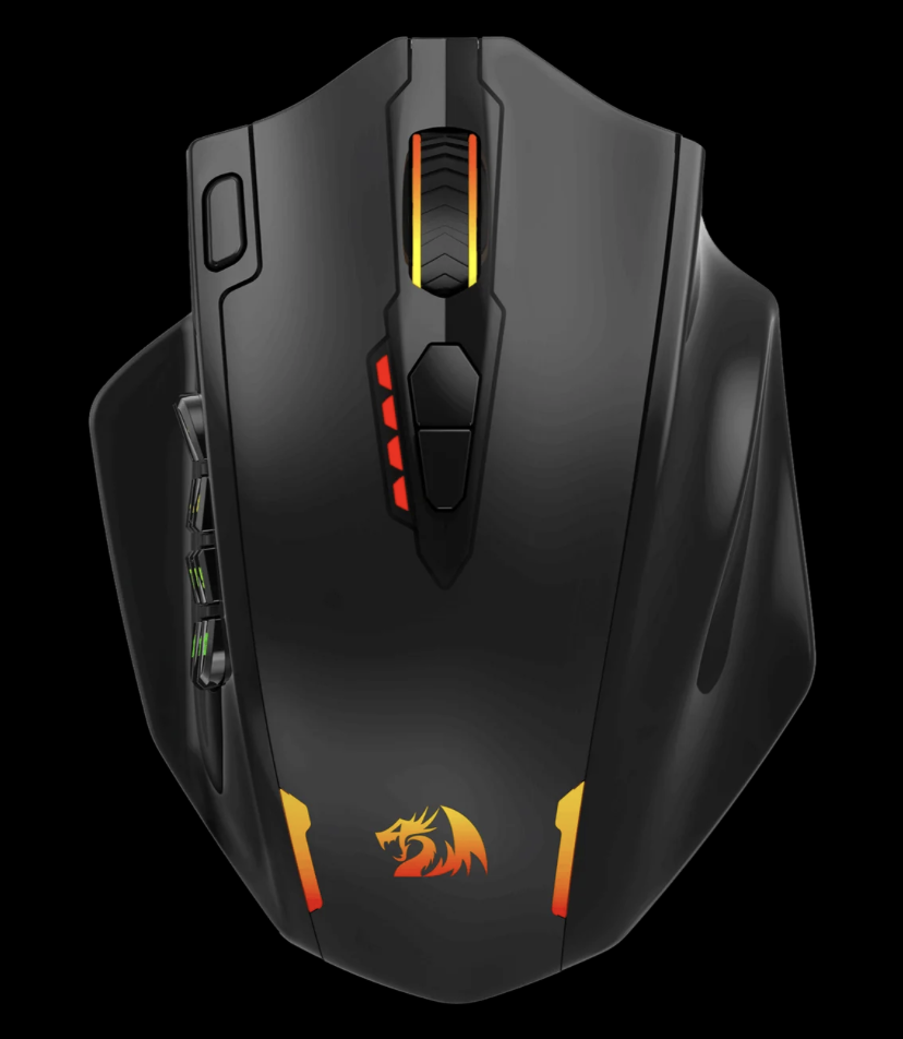 Redragon M913 Impact Elite kabellose MMO Gaming Maus schwarz – kabellose Gaming Maus bis 70€ 12 Seitentasten