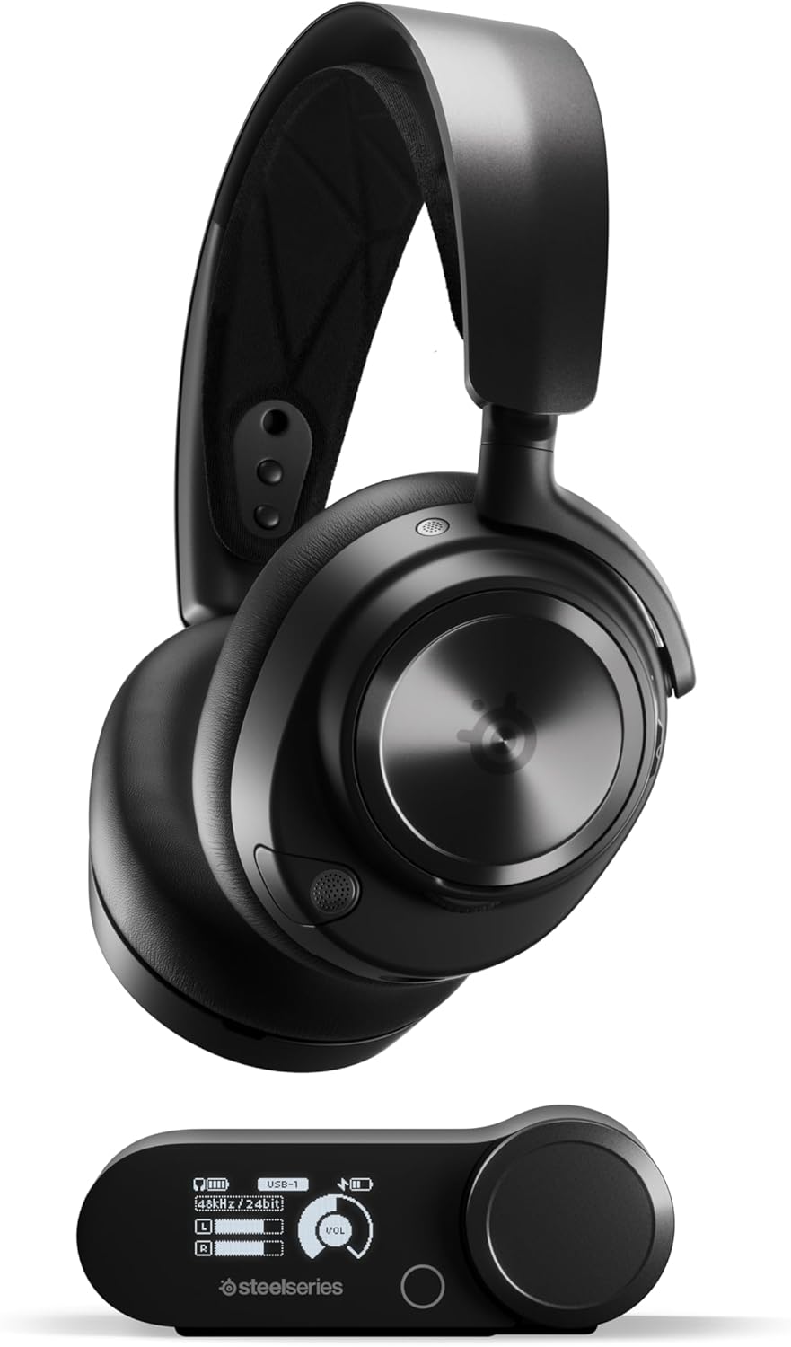 SteelSeries Arctis Nova Pro Wireless Frontansicht – bestes Wireless Gaming Headset ab 150€ mit ANC
