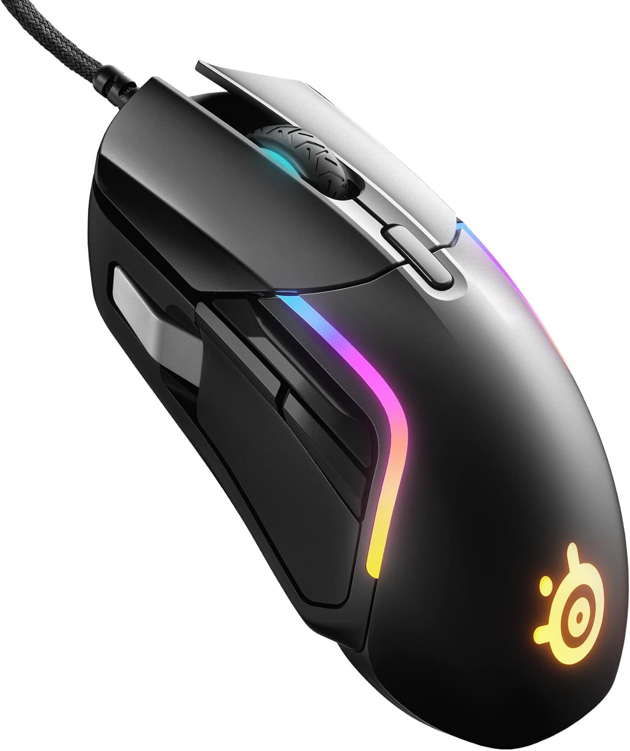SteelSeries Rival 5 9 Tasten Seitenansicht – Gaming Mäuse 30 bis 70 Euro viele Tasten